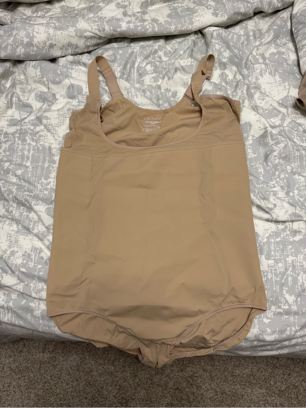 Lane Bryant Cacique Beige/Tan Open Bust One-Piece Bodysuit Size 18/20